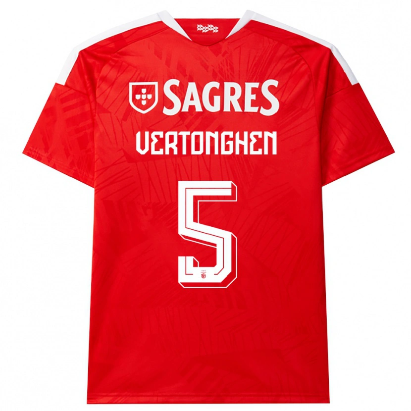 Danxen Bambino Maglia Jan Vertonghen #5 Rosso Bianco Giallo Kit Gara Home 2026/27 Maglietta