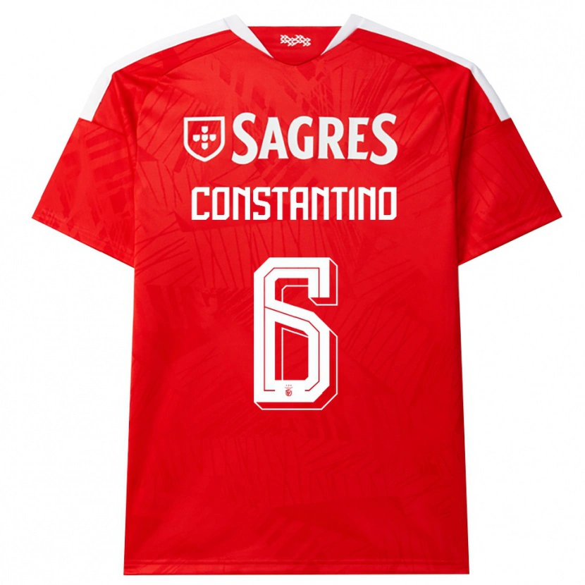 Danxen Bambino Maglia Simão Constantino #6 Rosso Bianco Giallo Kit Gara Home 2026/27 Maglietta