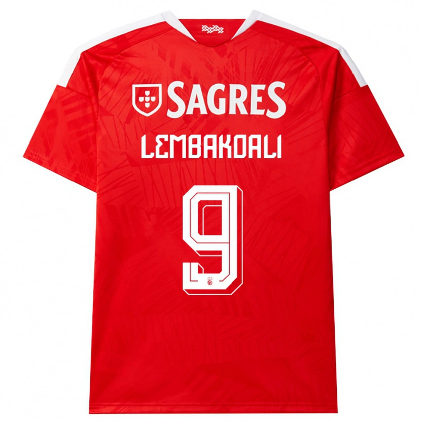 Danxen Bambino Maglia Alan Lembakoali #9 Rosso Bianco Giallo Kit Gara Home 2026/27 Maglietta