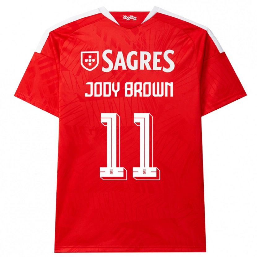 Danxen Bambino Maglia Jody Brown #11 Rosso Bianco Giallo Kit Gara Home 2026/27 Maglietta