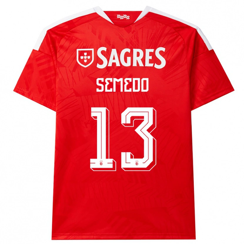 Danxen Bambino Maglia Benjamim Semedo #13 Rosso Bianco Giallo Kit Gara Home 2026/27 Maglietta