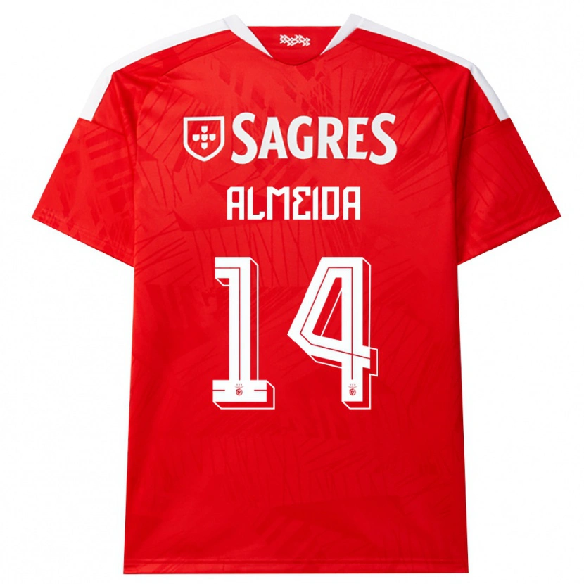 Danxen Bambino Maglia Letícia Almeida #14 Rosso Bianco Giallo Kit Gara Home 2026/27 Maglietta