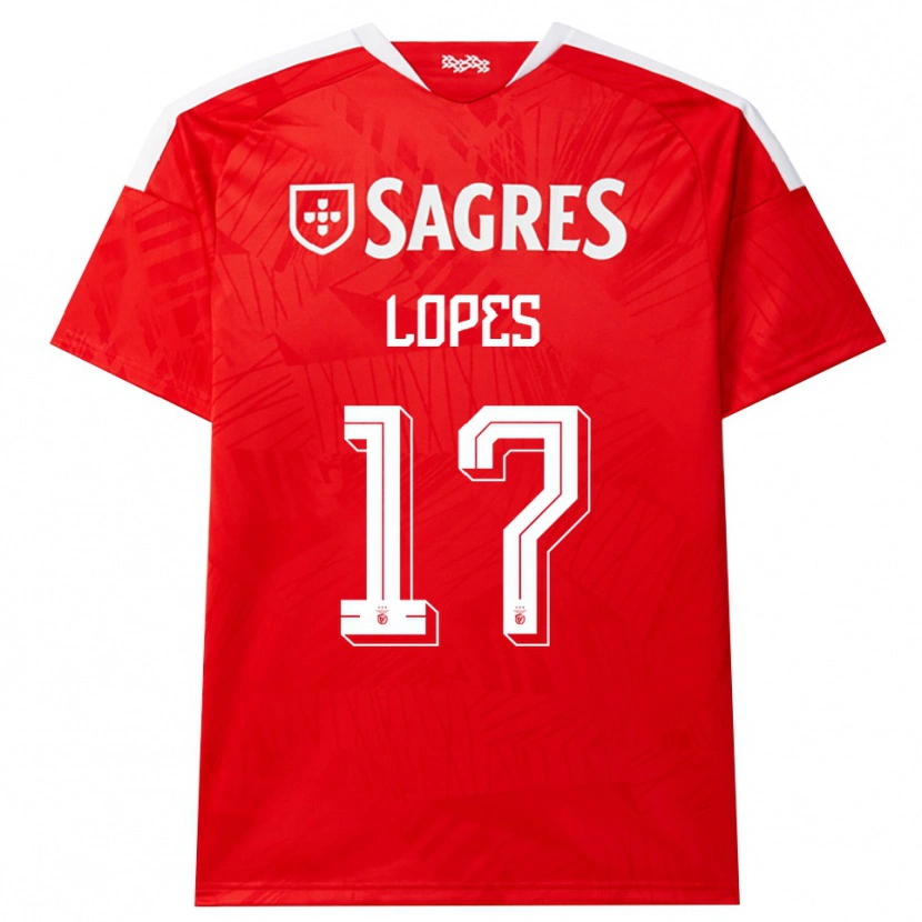 Danxen Bambino Maglia Simão Lopes #17 Rosso Bianco Giallo Kit Gara Home 2026/27 Maglietta