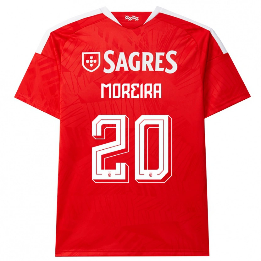 Danxen Bambino Maglia André Moreira #20 Rosso Bianco Giallo Kit Gara Home 2026/27 Maglietta