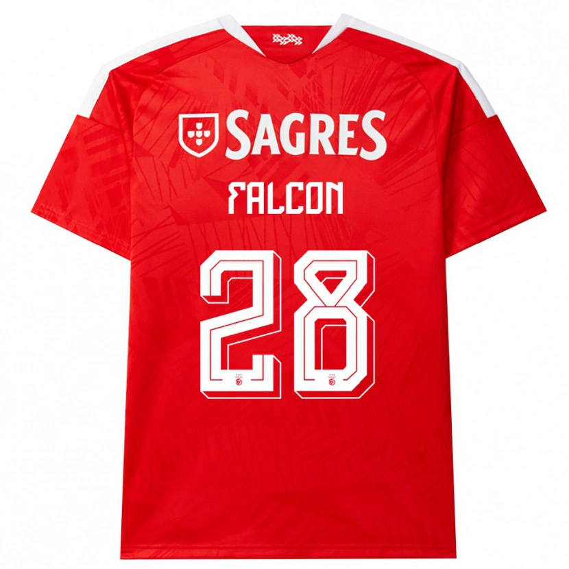 Danxen Bambino Maglia Andrea Falcón #28 Rosso Bianco Giallo Kit Gara Home 2026/27 Maglietta