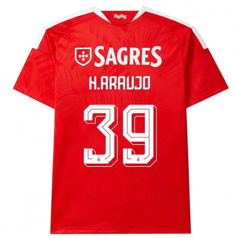 Danxen Bambino Maglia Henrique Araujo #39 Rosso Bianco Giallo Kit Gara Home 2026/27 Maglietta