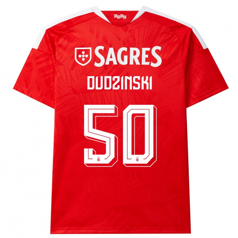 Danxen Bambino Maglia Marcel Dudzinski #50 Rosso Bianco Giallo Kit Gara Home 2026/27 Maglietta
