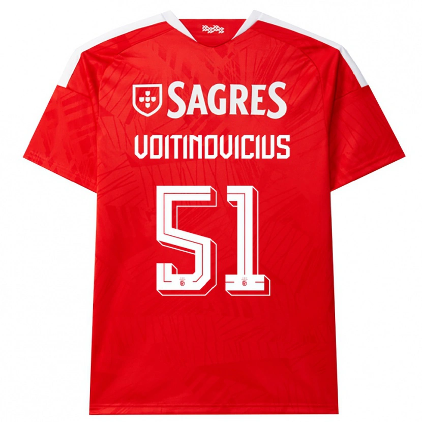 Danxen Bambino Maglia Arnas Voitinovičius #51 Rosso Bianco Giallo Kit Gara Home 2026/27 Maglietta