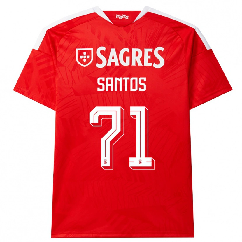 Danxen Bambino Maglia Leandro Santos #71 Rosso Bianco Giallo Kit Gara Home 2026/27 Maglietta