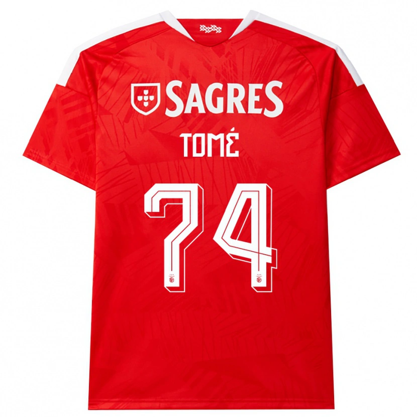 Danxen Bambino Maglia Olivio Tomé #74 Rosso Bianco Giallo Kit Gara Home 2026/27 Maglietta