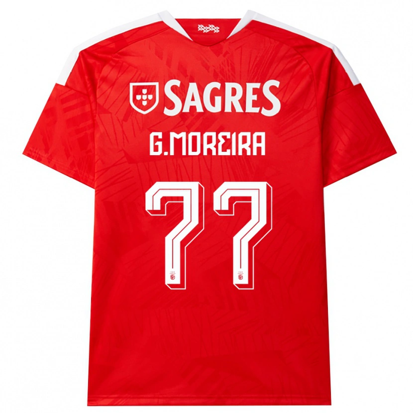 Danxen Bambino Maglia Gonçalo Moreira #77 Rosso Bianco Giallo Kit Gara Home 2026/27 Maglietta