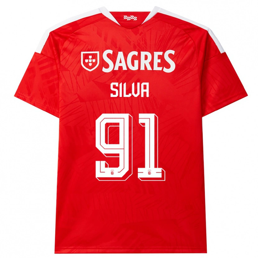 Danxen Bambino Maglia Francisco Silva #91 Rosso Bianco Giallo Kit Gara Home 2026/27 Maglietta
