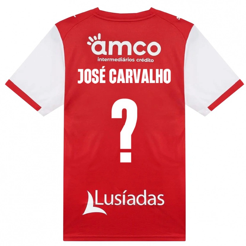 Danxen Bambino Maglia José Carvalho #0 Bianco Rosso Nero Kit Gara Home 2026/27 Maglietta