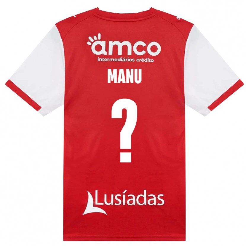 Danxen Bambino Maglia Manu Teixeira #0 Bianco Rosso Nero Kit Gara Home 2026/27 Maglietta