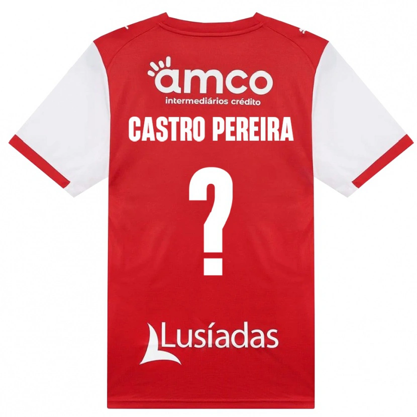 Danxen Bambino Maglia Rodrigo Castro Pereira #0 Bianco Rosso Nero Kit Gara Home 2026/27 Maglietta