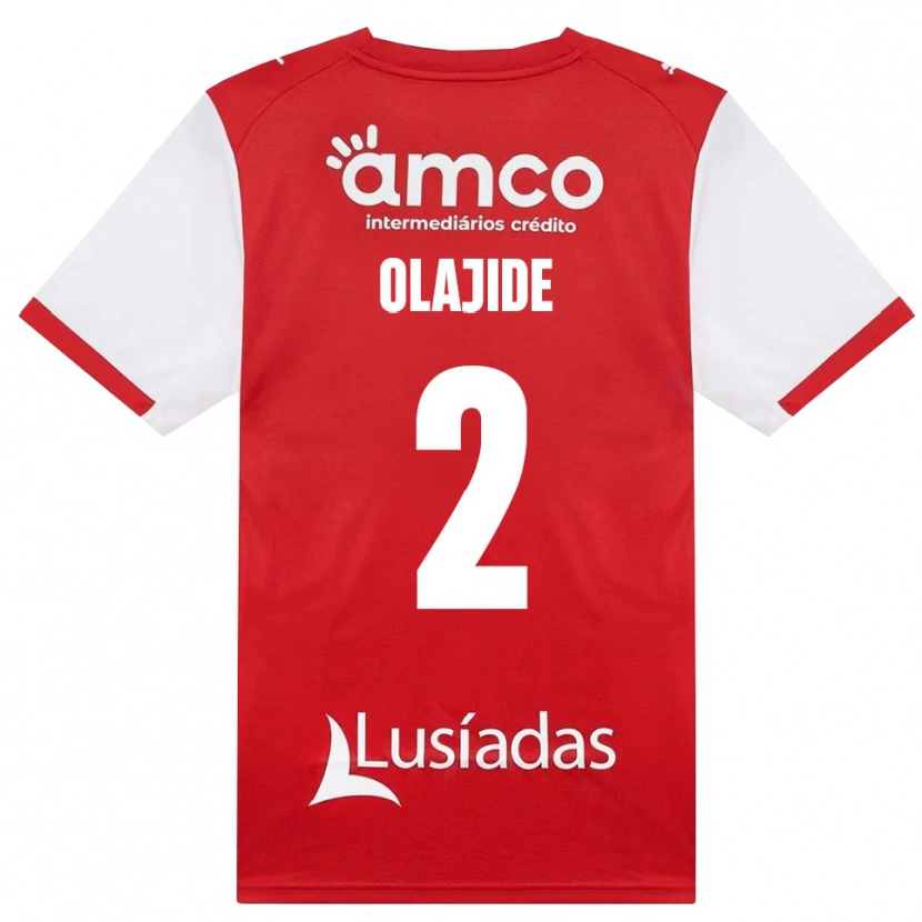 Danxen Bambino Maglia Mustapha Olajide #2 Bianco Rosso Nero Kit Gara Home 2026/27 Maglietta