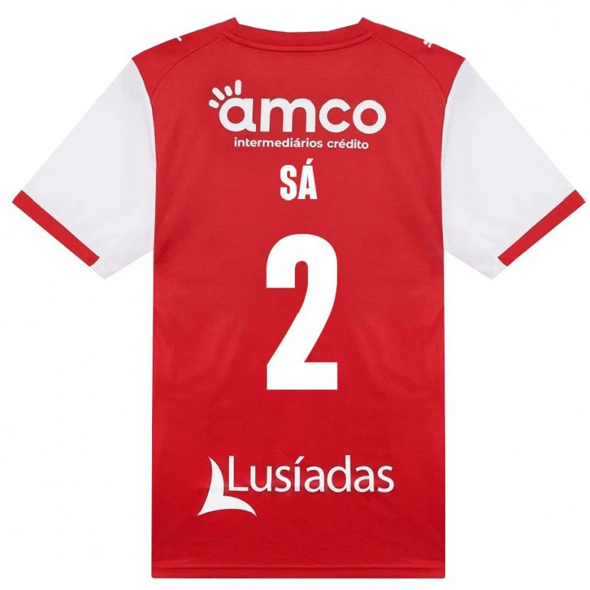 Danxen Bambino Maglia Henrique Sá #2 Bianco Rosso Nero Kit Gara Home 2026/27 Maglietta