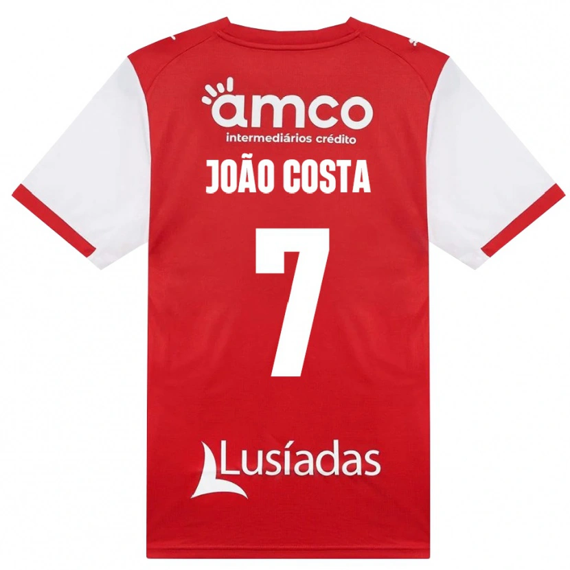 Danxen Bambino Maglia João Costa #7 Bianco Rosso Nero Kit Gara Home 2026/27 Maglietta
