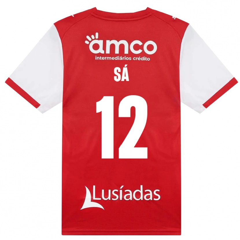 Danxen Bambino Maglia Tiago Sá #12 Bianco Rosso Nero Kit Gara Home 2026/27 Maglietta