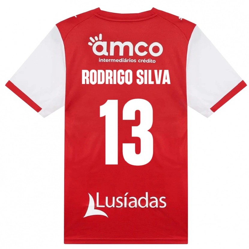 Danxen Bambino Maglia Rodrigo Silva #13 Bianco Rosso Nero Kit Gara Home 2026/27 Maglietta
