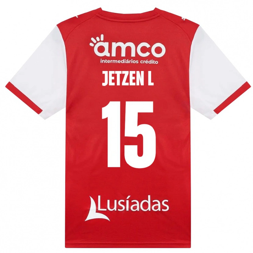 Danxen Bambino Maglia Jetzen Lopes #15 Bianco Rosso Nero Kit Gara Home 2026/27 Maglietta