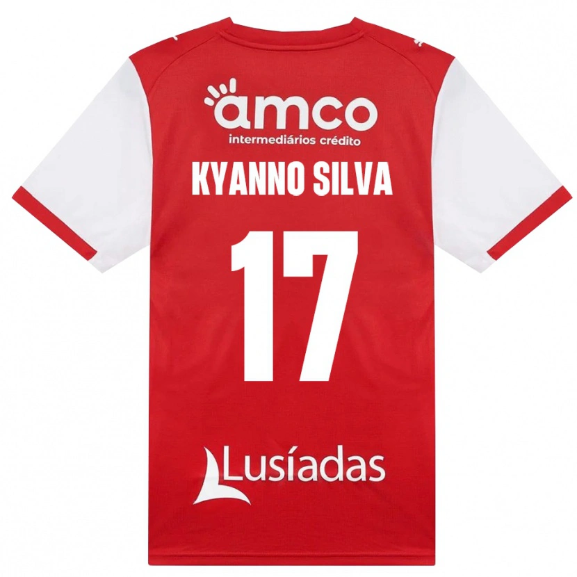 Danxen Bambino Maglia Kyanno Silva #17 Bianco Rosso Nero Kit Gara Home 2026/27 Maglietta