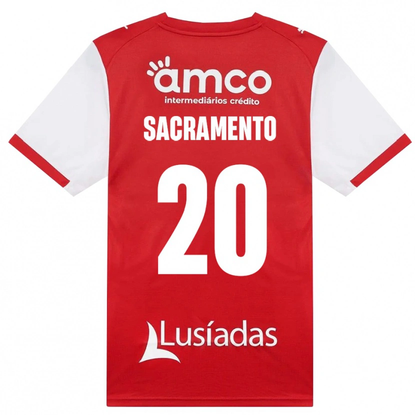Danxen Bambino Maglia Medgilson Sacramento #20 Bianco Rosso Nero Kit Gara Home 2026/27 Maglietta
