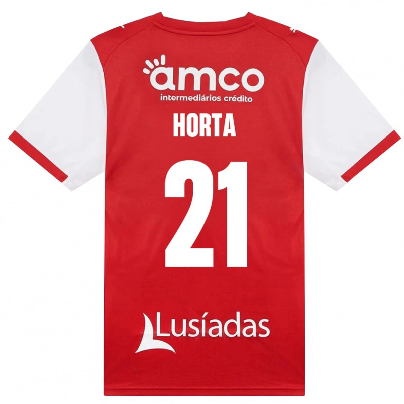 Danxen Bambino Maglia Ricardo Horta #21 Bianco Rosso Nero Kit Gara Home 2026/27 Maglietta
