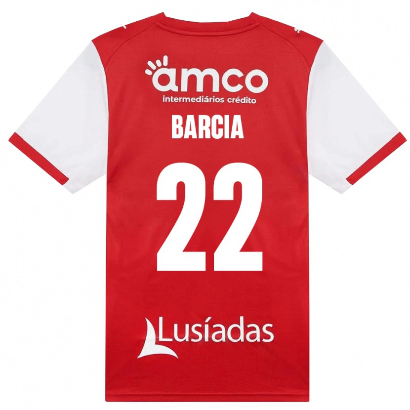 Danxen Bambino Maglia Sergio Barcia #22 Bianco Rosso Nero Kit Gara Home 2026/27 Maglietta