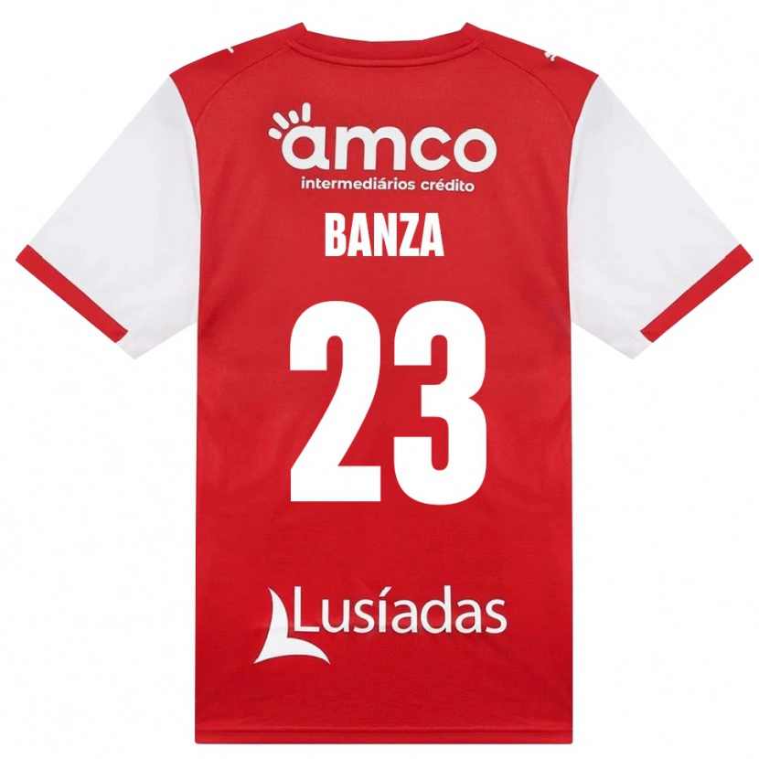 Danxen Bambino Maglia Simon Banza #23 Bianco Rosso Nero Kit Gara Home 2026/27 Maglietta