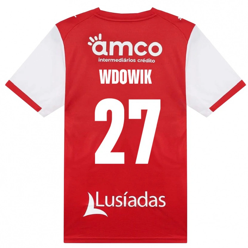 Danxen Bambino Maglia Bartlomiej Wdowik #27 Bianco Rosso Nero Kit Gara Home 2026/27 Maglietta