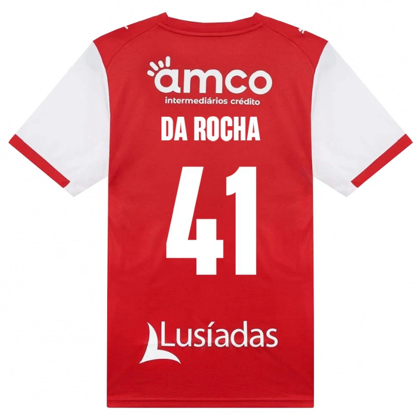 Danxen Bambino Maglia Yanis Da Rocha #41 Bianco Rosso Nero Kit Gara Home 2026/27 Maglietta