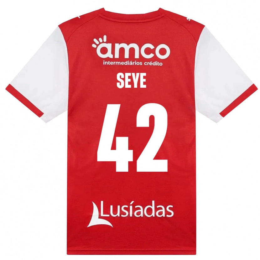 Danxen Bambino Maglia Modou Seye #42 Bianco Rosso Nero Kit Gara Home 2026/27 Maglietta