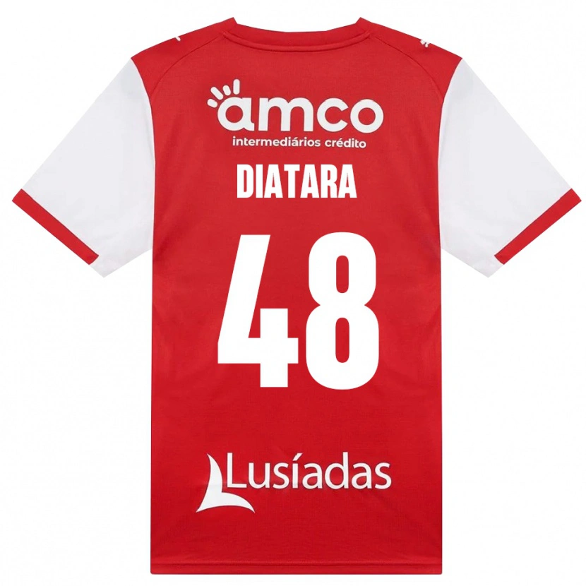 Danxen Bambino Maglia Samba Diatara #48 Bianco Rosso Nero Kit Gara Home 2026/27 Maglietta