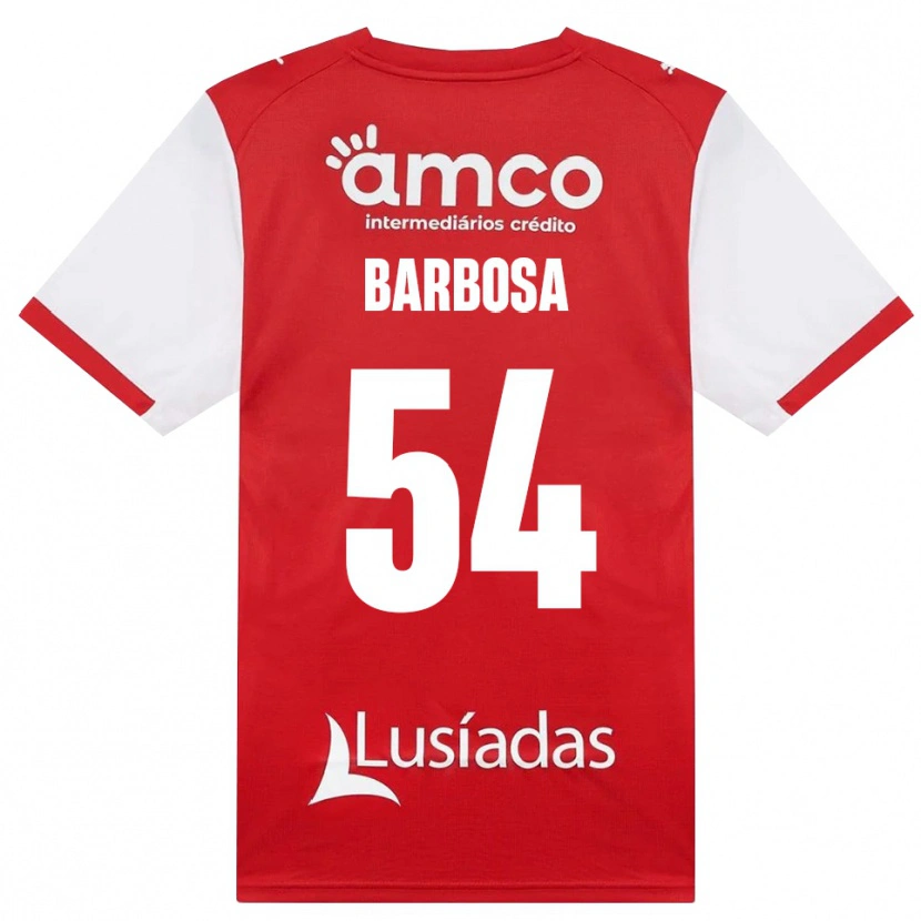Danxen Bambino Maglia Gui Barbosa #54 Bianco Rosso Nero Kit Gara Home 2026/27 Maglietta
