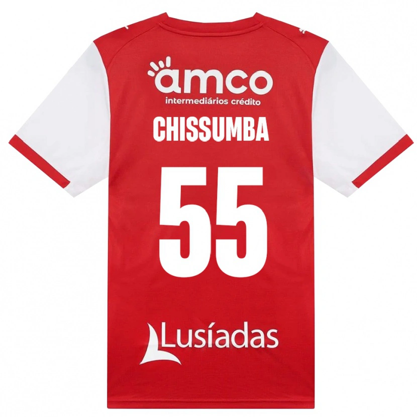Danxen Bambino Maglia Chissumba #55 Bianco Rosso Nero Kit Gara Home 2026/27 Maglietta