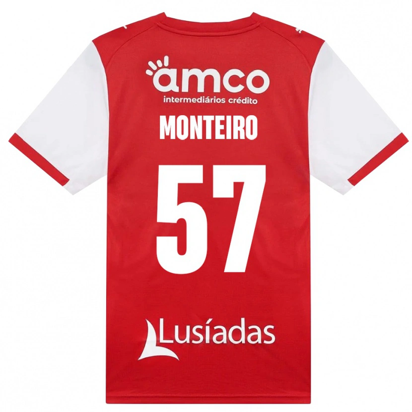 Danxen Bambino Maglia Jordan Monteiro #57 Bianco Rosso Nero Kit Gara Home 2026/27 Maglietta
