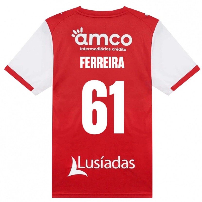 Danxen Bambino Maglia Tiago Ferreira #61 Bianco Rosso Nero Kit Gara Home 2026/27 Maglietta