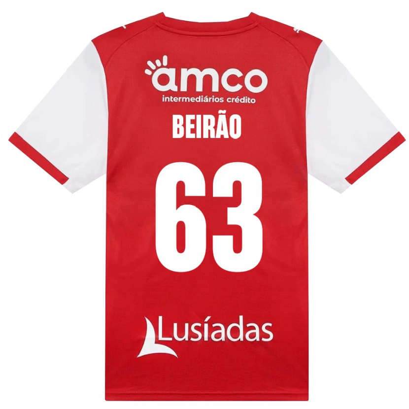 Danxen Bambino Maglia Rodrigo Beirão #63 Bianco Rosso Nero Kit Gara Home 2026/27 Maglietta