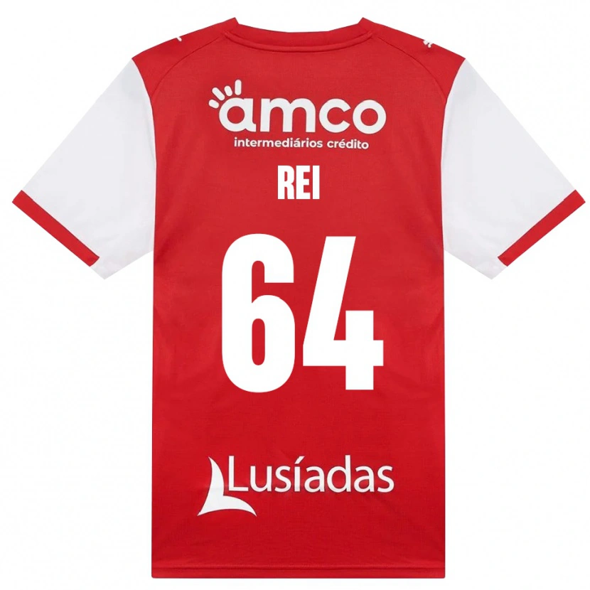 Danxen Bambino Maglia Ricardo Rei #64 Bianco Rosso Nero Kit Gara Home 2026/27 Maglietta