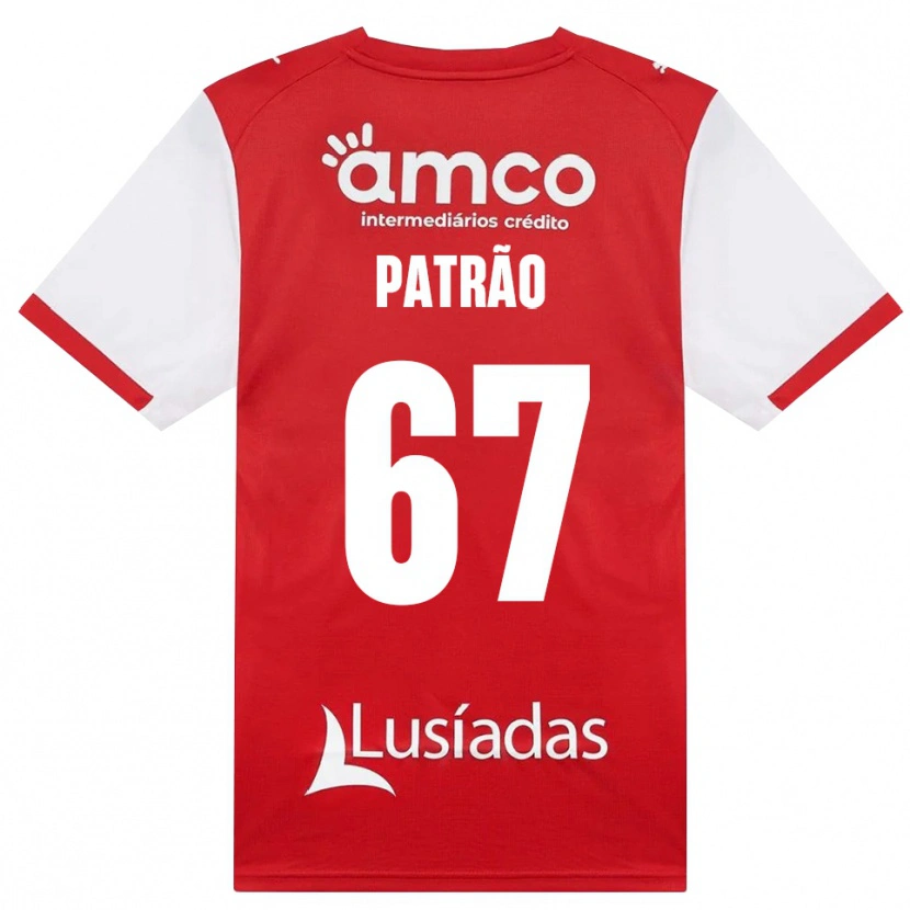 Danxen Bambino Maglia Afonso Patrão #67 Bianco Rosso Nero Kit Gara Home 2026/27 Maglietta