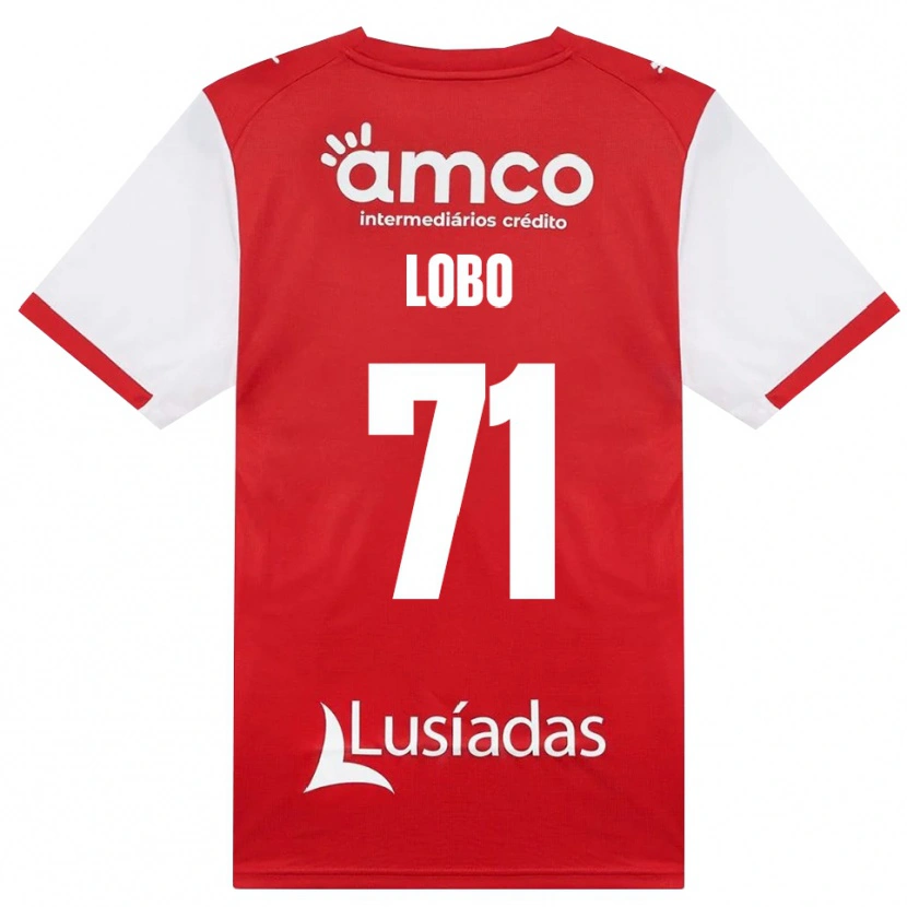 Danxen Bambino Maglia Diogo Lobo #71 Bianco Rosso Nero Kit Gara Home 2026/27 Maglietta