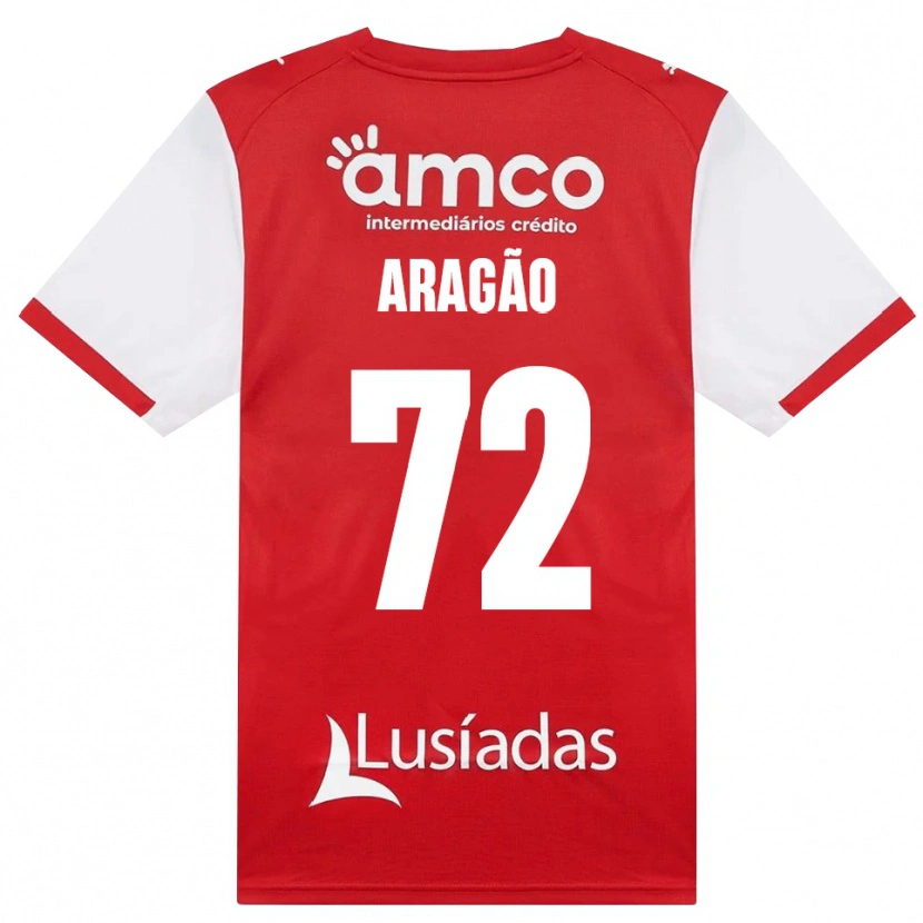 Danxen Bambino Maglia João Aragão #72 Bianco Rosso Nero Kit Gara Home 2026/27 Maglietta