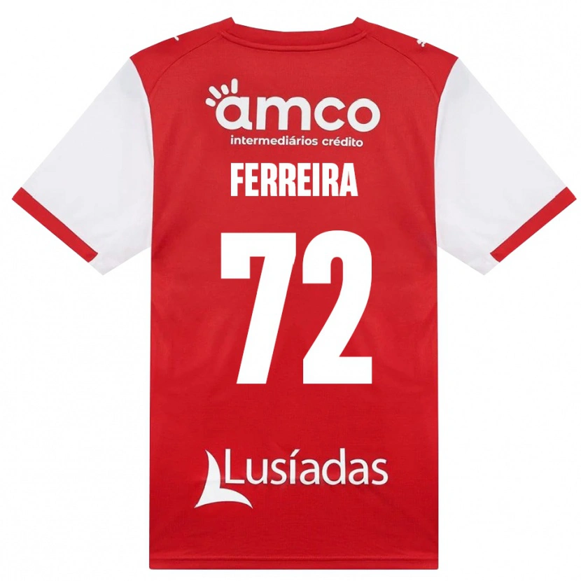 Danxen Bambino Maglia André Ferreira #72 Bianco Rosso Nero Kit Gara Home 2026/27 Maglietta