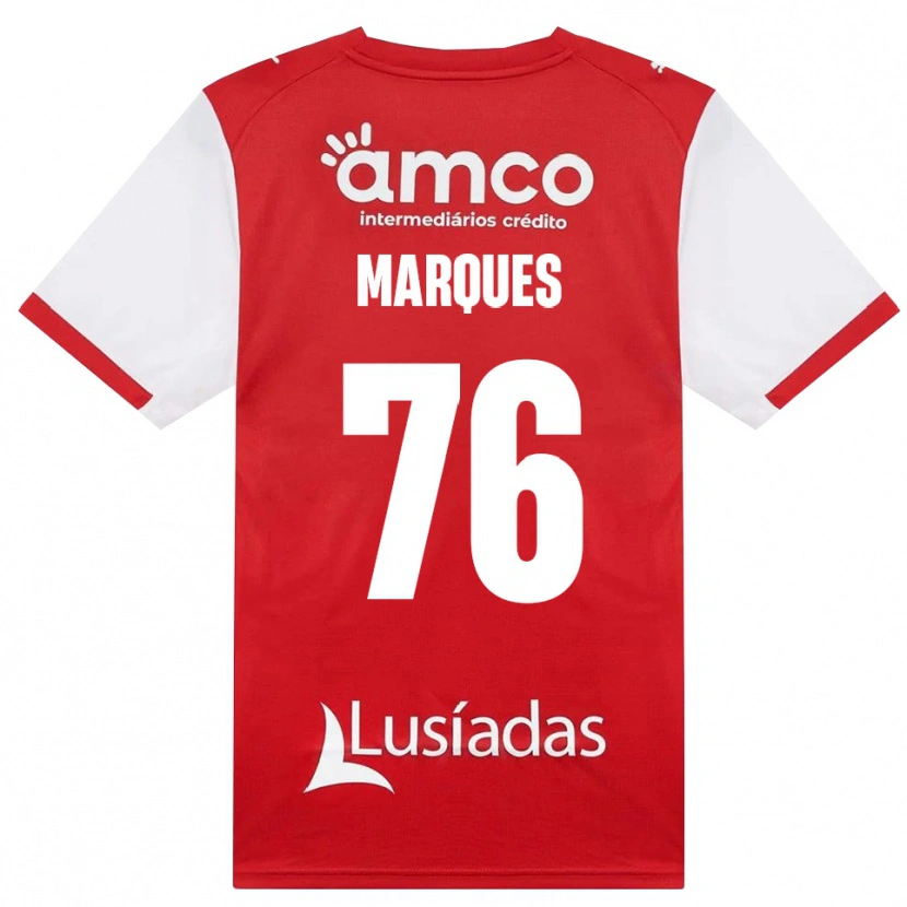 Danxen Bambino Maglia Tomás Marques #76 Bianco Rosso Nero Kit Gara Home 2026/27 Maglietta