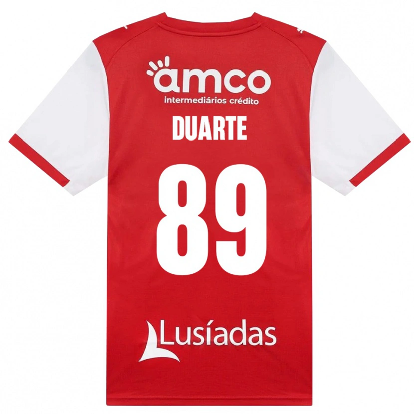 Danxen Bambino Maglia Afonso Duarte #89 Bianco Rosso Nero Kit Gara Home 2026/27 Maglietta