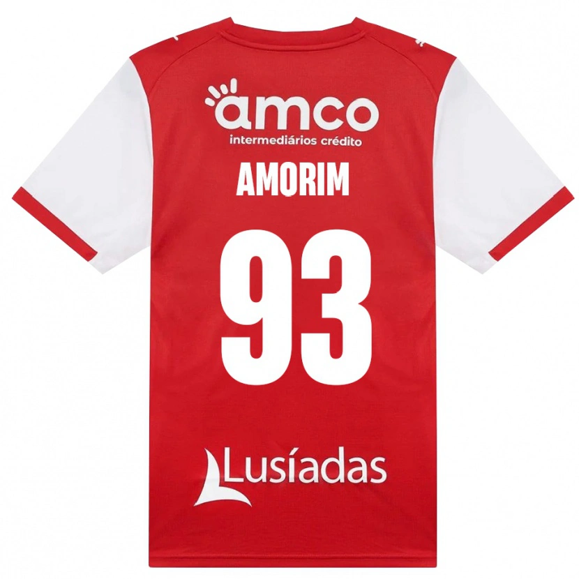 Danxen Bambino Maglia Renato Amorim #93 Bianco Rosso Nero Kit Gara Home 2026/27 Maglietta