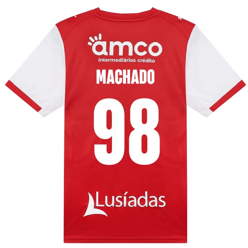 Danxen Bambino Maglia Gonçalo Machado #98 Bianco Rosso Nero Kit Gara Home 2026/27 Maglietta
