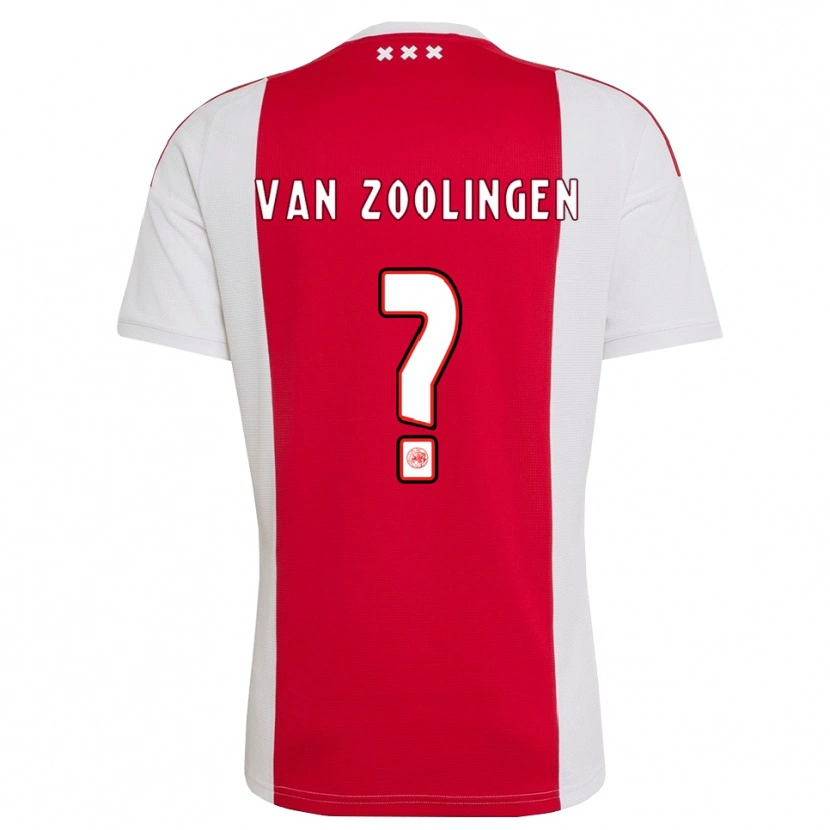 Danxen Bambino Maglia Glenn Van Zoolingen #0 Rosso Bianco Giallo Kit Gara Home 2026/27 Maglietta