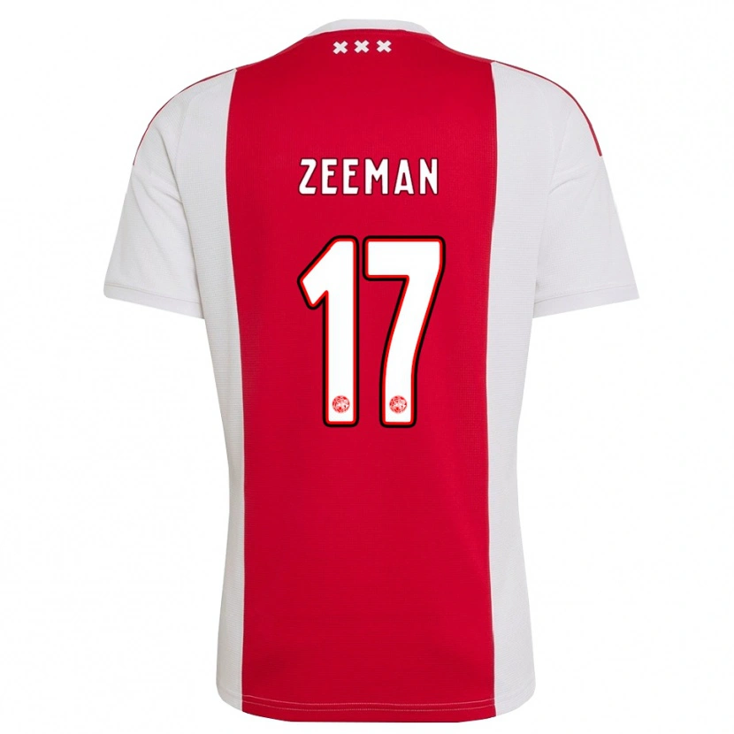Danxen Bambino Maglia Kelly Zeeman #17 Rosso Bianco Giallo Kit Gara Home 2026/27 Maglietta